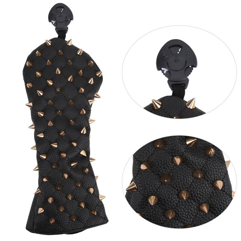 Rivet Wooden Club Protection Headcover Unique PU Waterproof Golf Putter