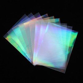 100 Pcs Photocard Sleeves Laser Flashing Card Sleeves Trading Card-Sleeves Holographic Foil Protective Cover Foil Card Protective Sleeve - Rainbow Style, 65x90mm