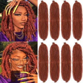 Springy Afro Twist Hair 8 Packs Marley Twist Braiding Hair 18 inch Pre Separated Spring Twist Hair for Faux Locs Crochet Hair Kinky Twist for Braiding Synthetic Hair Extensions for Black Women（350#）