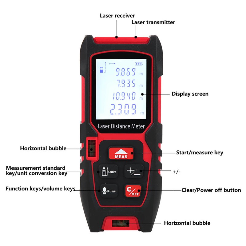 Infrared Distance Meter Portable Altimeter Handheld Laser High Accurancy Indoor