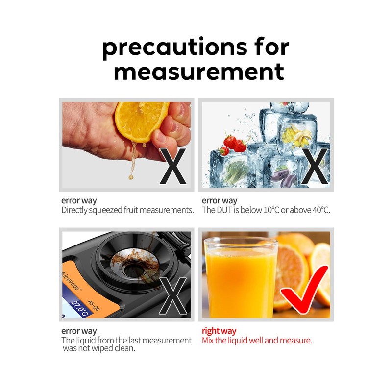Aicevoos Brix Meter, Digital Brix Refractometer Automatic Temperature Compensation Brix