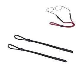 LCLONY Sports Glasses Strap Holder Eye Glasses Holder Around Neck Eyeglass Strap Wired Adjustable Eyewear Retainer Lanyard 2 Pieces (Black)