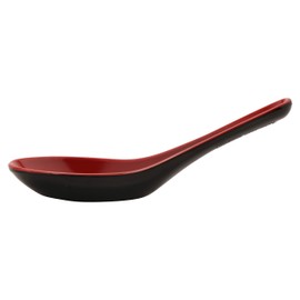 G.E.T. Enterprises Red/Black 0.6 oz. Soup Spoon, Break Resistant Dishwasher Safe Melamine Plastic, Fuji Collection 6026-RB (Pack of 12)