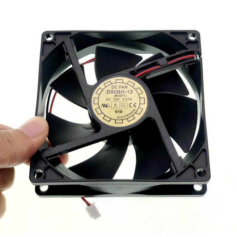 for YATE Loon D90BH-12 Cooling Fan DC12V 0.27A Size:90X90X25MM 3600RPM