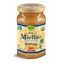 Rigoni di Asiago Mielbio Organic Italian Raw and Creamy Honey, Wildflower, 6 Count
