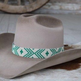 Willow Lane Hat Co. Western Beaded Hat Band for Cowboy Hats - Oasis