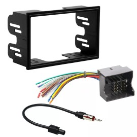 American International 2 DIN Car Stereo Radio Install Kit & Wire Harness for 1999-2005 Volkswagen Jetta