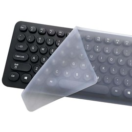 VORTINIOUS Ultra Thin Desktop PC Silicone Clear Keyboard Cover Skin Protector for 104/107 Keys Standard Desktop Keyboard, Transparent with Black Border, Waterproof, Dust-Proof