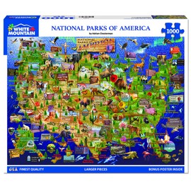 White Mountain National Parks Puzzle Map 1000 Piece Puzzles Fun Collage Jigsaw for Adults and Family