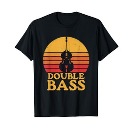 Double Bass Player Retro Funny Upright Instrument Musician T-Shirt