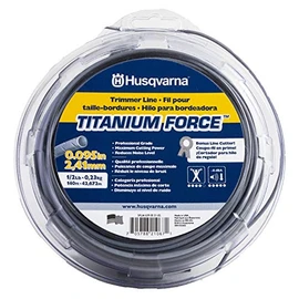 Husqvarna Titanium Force 0.095-Inch, 140-Foot Spooled String Trimmer Line, Professional Grade Copolymer Weed Eater Line with Cutter, 639005102