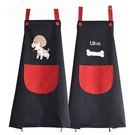 Couple 2 pcs Water Resistant Dog Professional Amateur Groomers Grooming Cartoon Apron Kitchen Gardening Pockets Training Bath