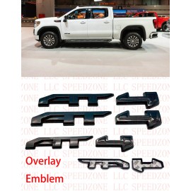 Unbranded 2020-2022 GMC SIERRA AT4 Emblem Kit 3 Piece Gloss Black Overlay Emblem