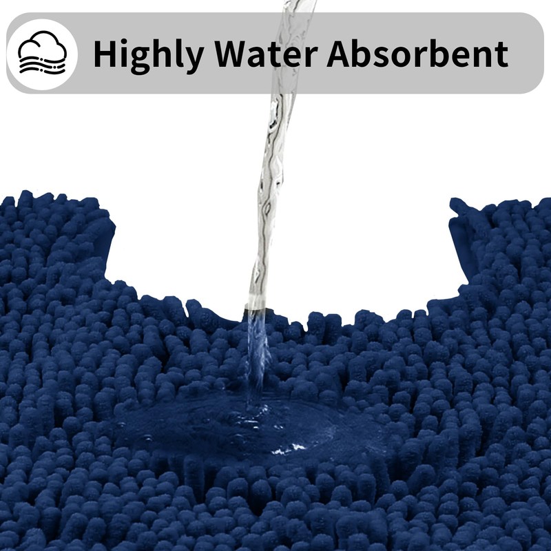 LUSCHEER 2 Piece Bath Mat Set, Luxury Chenille Ultra Soft