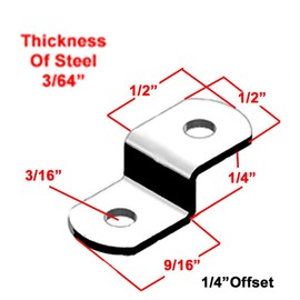 1/4" Offset Clips 100 Pack With Screws
