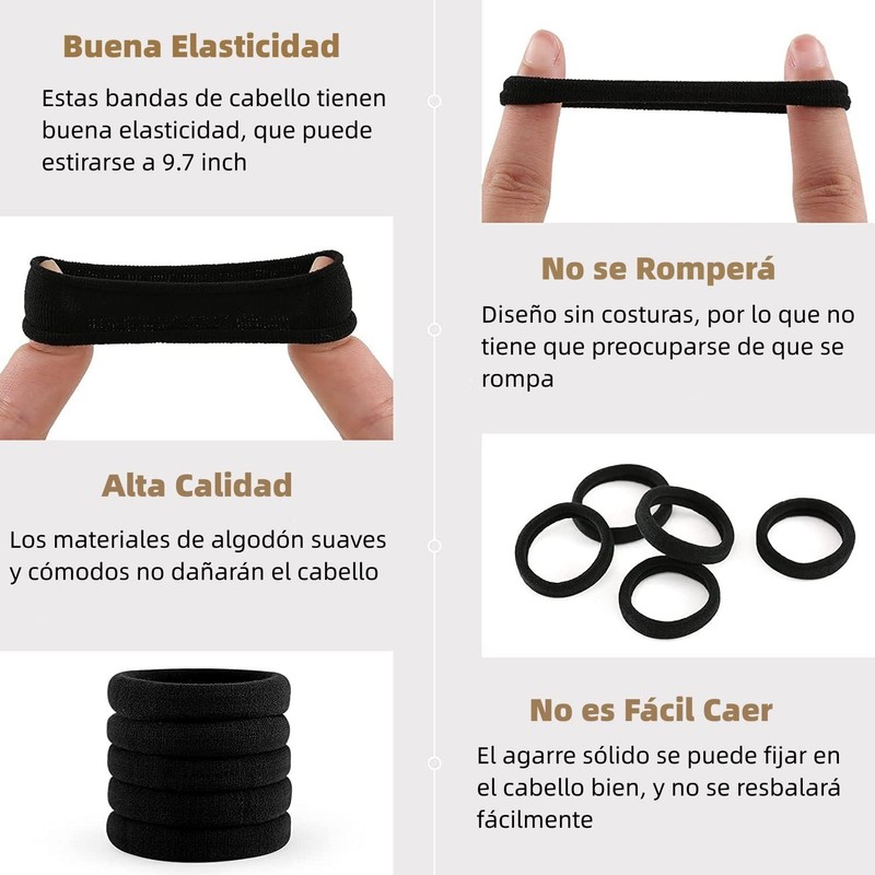 100 Pcs Ligas para Cabello Elásticas, Donas para el Cabello