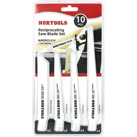 NORTOOLS Reciprocating Saw Blades 10 PCS HSS & HCS Cutter Wood Saw Blade Set for Metal Adapted to Bosch DEWALT Makita