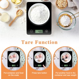 Küchenwaage Digital 5kg, elektronische Multifunktionsküchenwaage, Lcd Display, feinwaage Abstellautomatik mit 6 Maßeinheit, Tara Funktion, Touch-Taste, 1g Genaue
