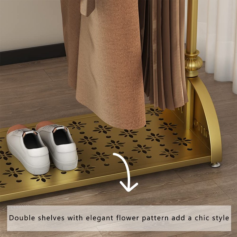 Clothing Rack Gold, Industrial Clothes Rack for hanging Clothes with