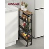 VASAGLE Slim Rolling Cart, 4-Tier Narrow Storage Cart with Handle,