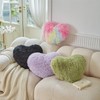 MOOWOO Fluffy Heart Pillow, Faux Fur Throw Pillow,Sherpa Plush Fluffy,