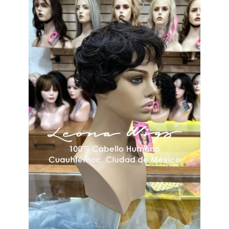 Leona Wigs Peluca Oncológica Corta 100% Cabello Humano