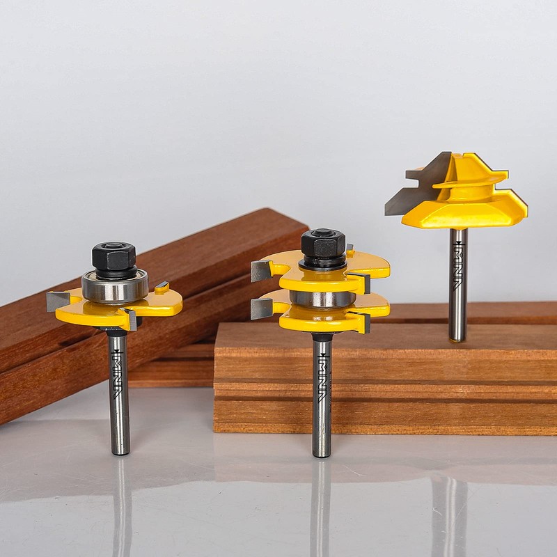 MNA Tongue and Groove Router Bits Set & 45 Degree