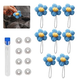 Futon Clips, Anti-Slip, 8-Piece Set, Duvet Clip, For Fixing, Sheet Corner Stopper, Bag Stop, Bed Futon Clip, Anti-Slip, Cute, Knit Flowers, Lightweight, Strong, Prevents Sheets from Slipping