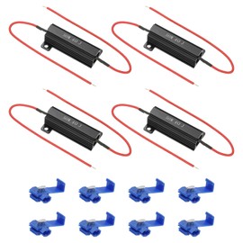 PATIKIL 50W 4 Ohm Aluminium Housing Resistor, 4 Pieces Aluminium Housing Resistor with Clips Housing Housing Wire Wound Resistors Screw Tap Power Resistor, Black