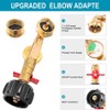 Hopbucan Brass Propane Tank Adapter with Propane Tank Gauge, 90
