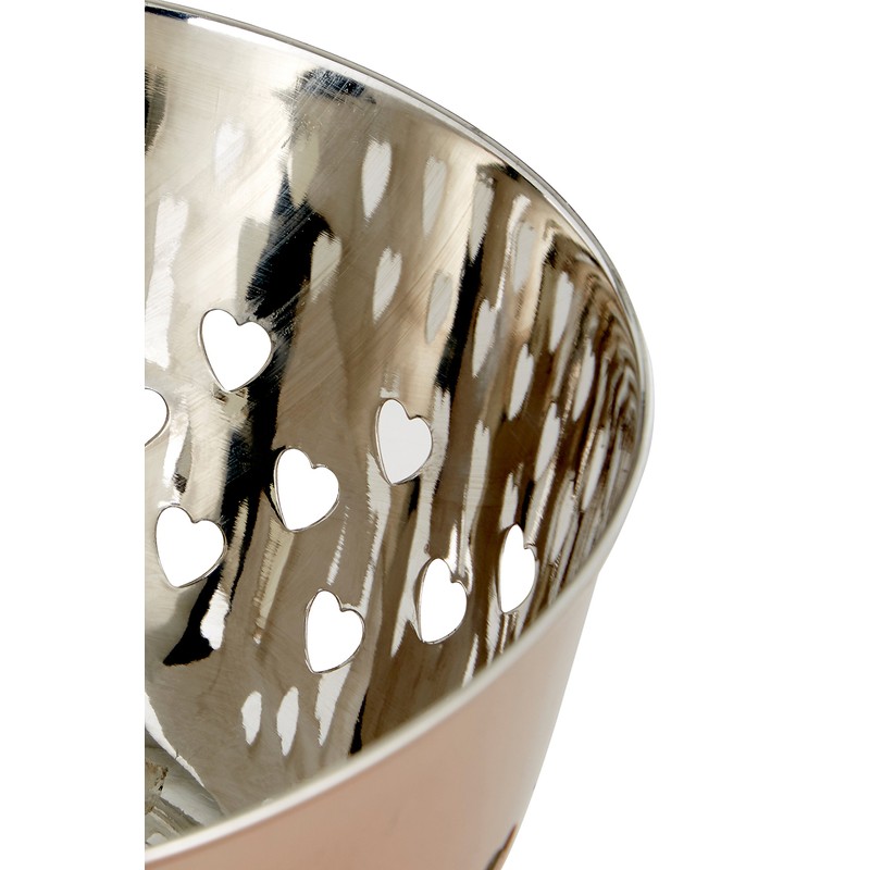Premier Housewares Bowl with Hearts Design, Rose Gold