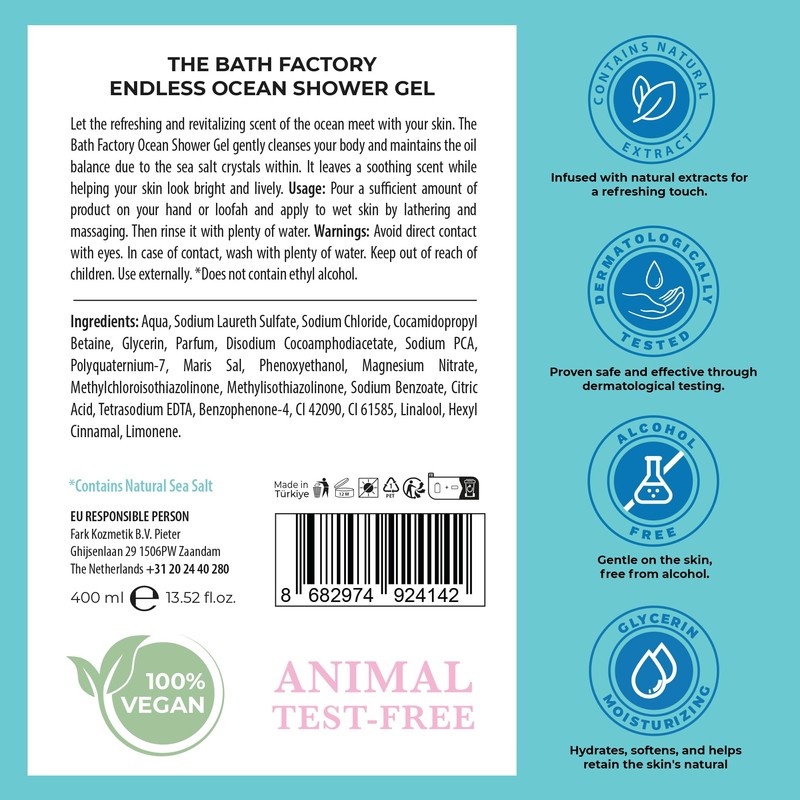 The Bath Factory Shower Gel - Endless Ocean - Moisturising