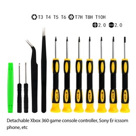 Screwdrivers Set, Screwdriver Set star Screwdrivers with T3 T4 T5 T6 T7 T8 T10, ESD Tweezers, Slotted Camera, Computer, and Repair Kit