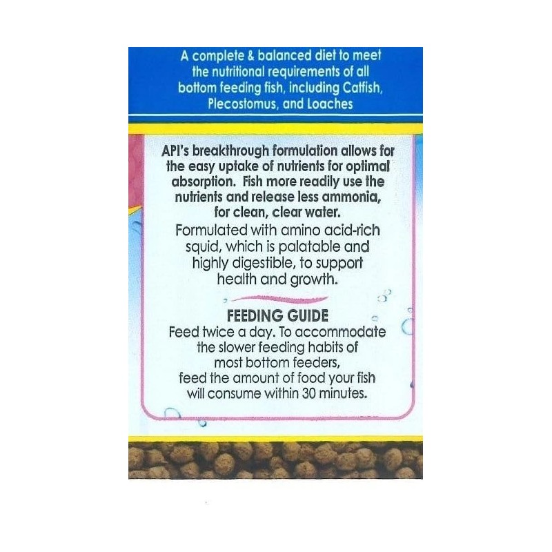 API BOTTOM FEEDER PELLETS WITH SQUID Fish Food 1.3-Ounce Container