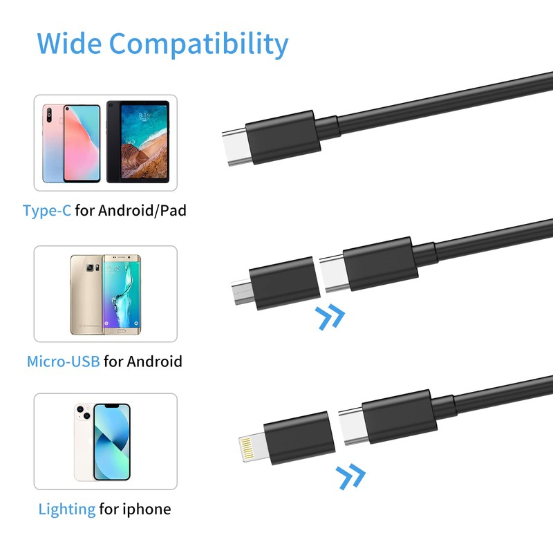 Endoscope Camera with Light, Borescope with 6 LED Lights,Endoscope with