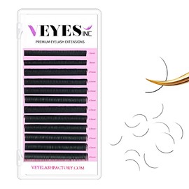 Veyelash Eyelash Extensions Individual Lashes 03 05 07 C/CC/D 8-20mm Lash Extension Supplies Individual Eyelash Extension(0.03-C,8-16mm Mix)