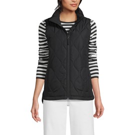 Lands' End Womens FeatherFree Onion Quilted Insulated Vest Black Regular Small