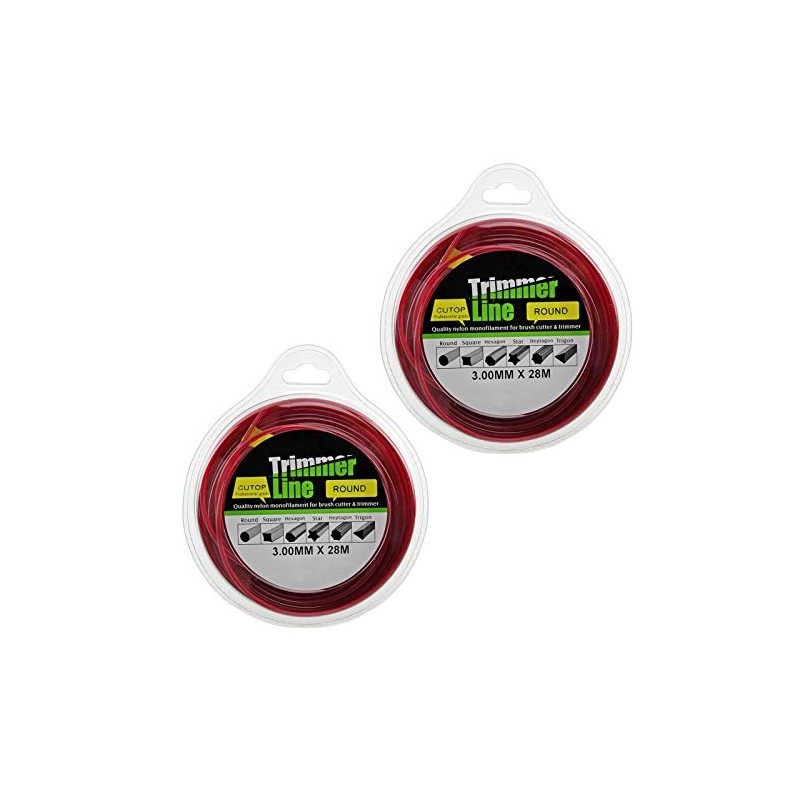 SPARES2GO Round 3mm Diameter 2 x 28m Strimmer Trimmer Brush