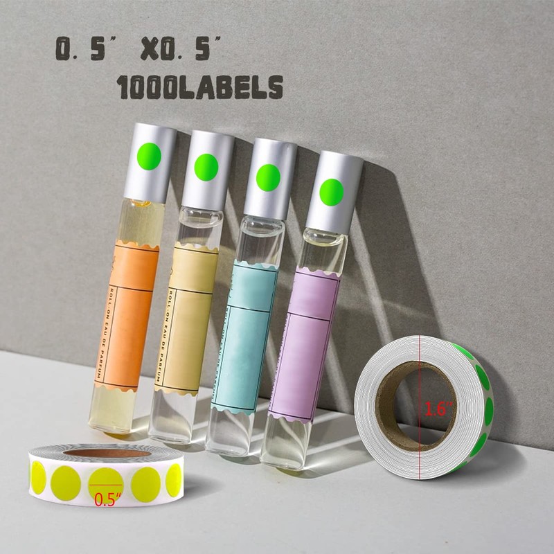 PARLAIM 0.5 Inch Round Permanent Adhesive Color-Code Dot Stickers,1000 Stickers