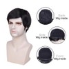 BECUS Human Hair Wig Men Wigs Human Hair Black Wig