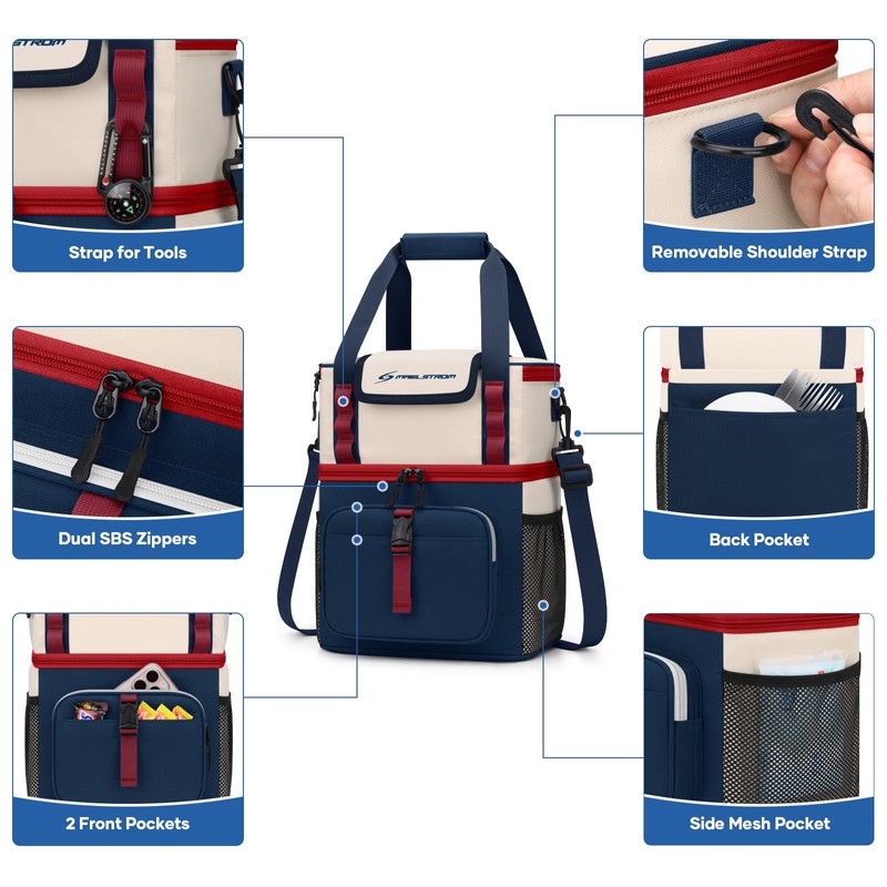 Maelstrom Lunch Box for Women,20L Insulated Lunch Bag Men,Leakproof Double