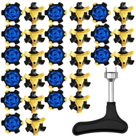 JIANGMU 28 PCS Golf Spikes & Removal Tool - Replacements Cleats for Golf and Cricket Shoes - Easy Install (Fast Twist 3.0)