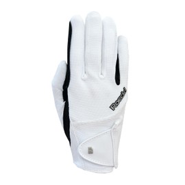 Roeckl Sports equestrian gloves MILANO, summer riding glove, white/black 10