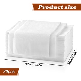 Pack of 20 Massage Table Bed Sheets: 80 x 180 cm Non-Woven Fabric Bed Sheets, Breathable, Cosmetic Lounger Cover, Massage Table Cover, Bed Sheets for Beauty Salon, SPA, Hospital Beds, Tattoo, Hotels