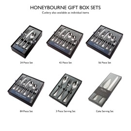Robert Welch Honeybourne Bright, 7 Piece Cutlery Place Setting. Made from Stainless Steel. Dishwasher Safe.