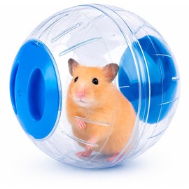 SEAFON Esfera para Hamster De 12 cm, Plástico Resistente a caídas, Tres Diferentes Colores Azul Naranja y Rosa, Cuenta con Respiraderos. (Azul)