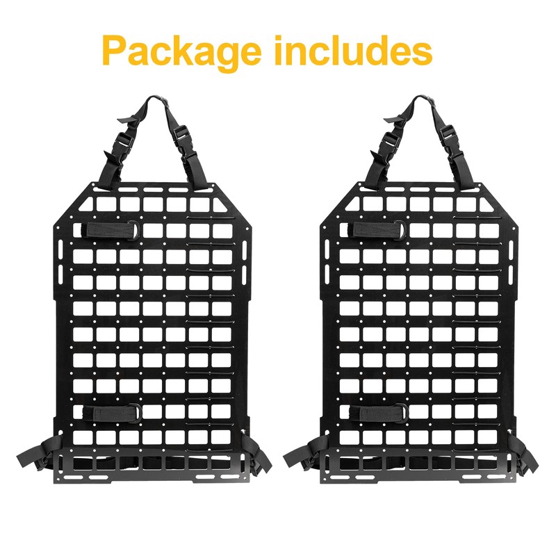 2Pcs Rigid Molle Panel for Vehicles, Storage Back Seat Truck