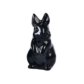 AMOYSTONE Stone Rabbit Figurines Natural Crystal Stone Statue Bunny 2" Hand Carved Obsidian Easter Rabbit Bunny Figurine Animal Carving Home Office Decoration