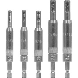 Snappy Tools 5pc Self Centering Hinge Drill Bit Set, Spring Loaded. Proudly Made in the USA.