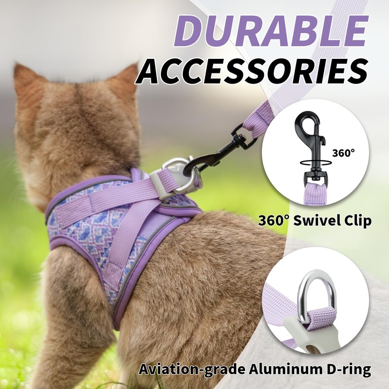 Arblina Soft Mesh Kitten Harness and Leash Set for Walking,